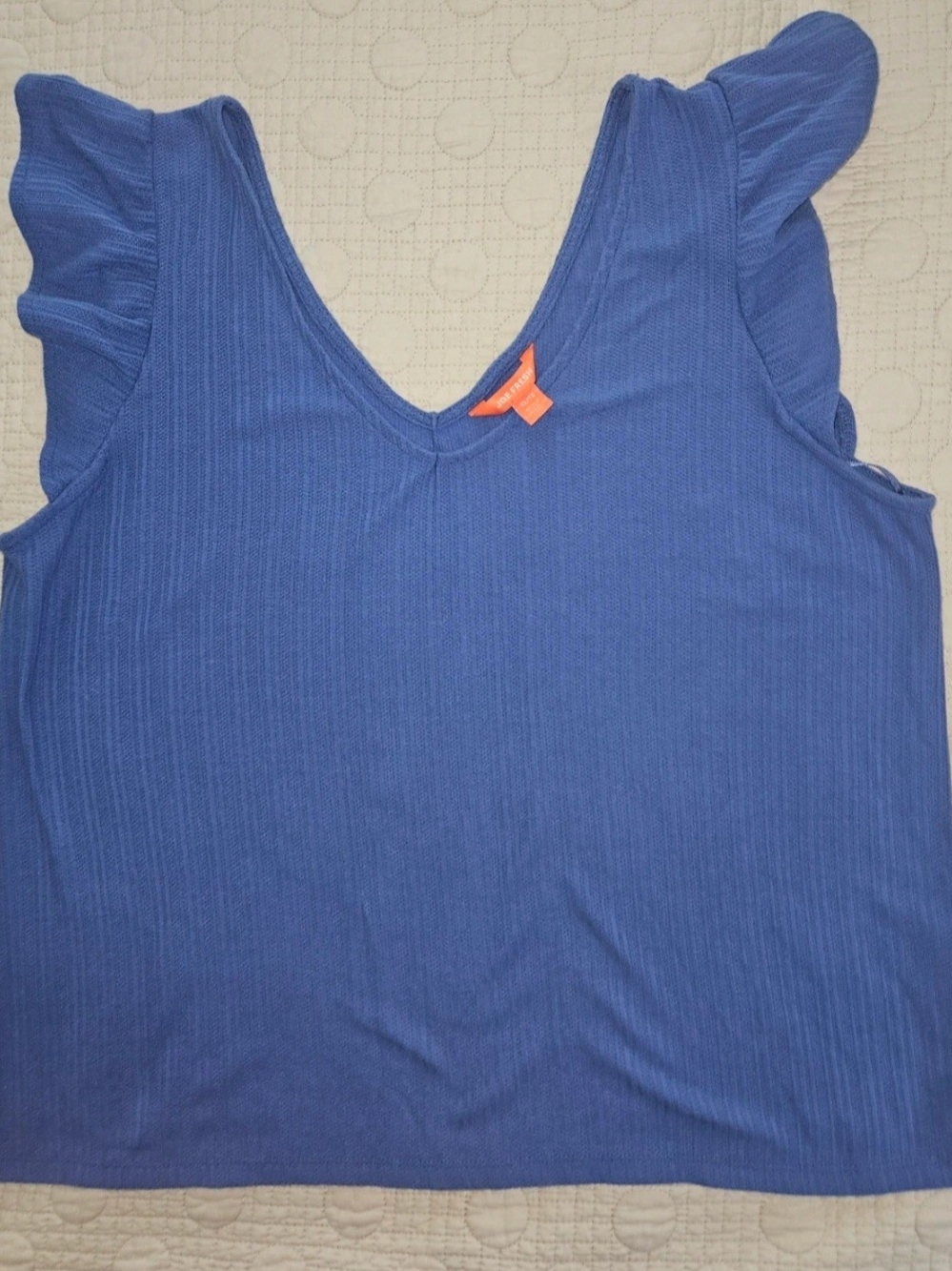 Joe Fresh Royal Blue Ribbed Flutter Tank